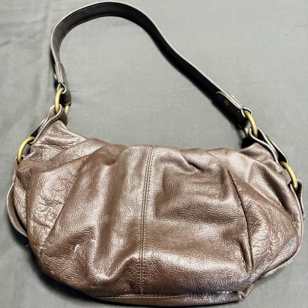 Simply Vera Vera Wang Brown Slouchy Hobo Shoulder Bag Faux Leather Large EUC